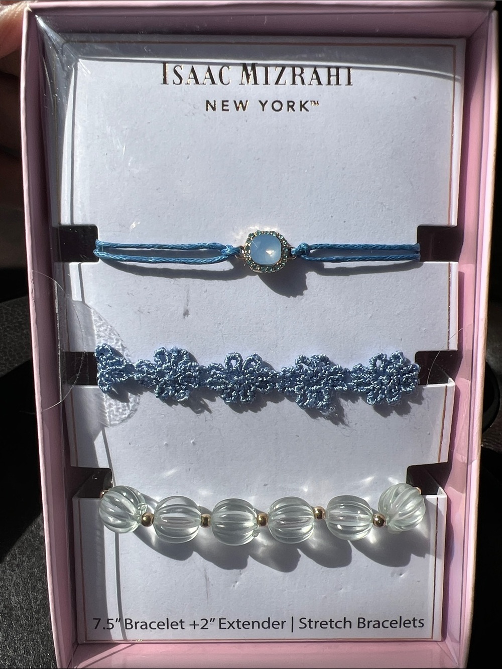 Isaac Mizrahi Light Blue Three-Piece Bracelet Set